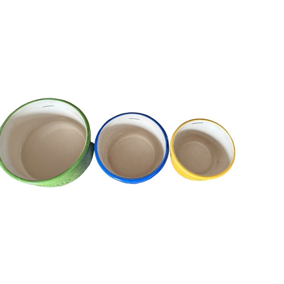 Vtg. Pier1Ceramic Nesting Measuring Cups Primary Colors Set of 4 Kitchen Display - Picture 5 of 8